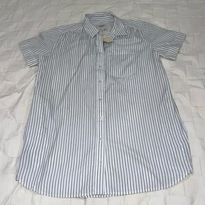 Abecrombie & Fitch Long Shirt Dress White W/Black Stripes Pockets MP Women’s NWT